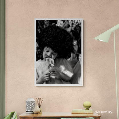 Black Childhood: "Little Girl With Flower" | African American Girl Wall Art