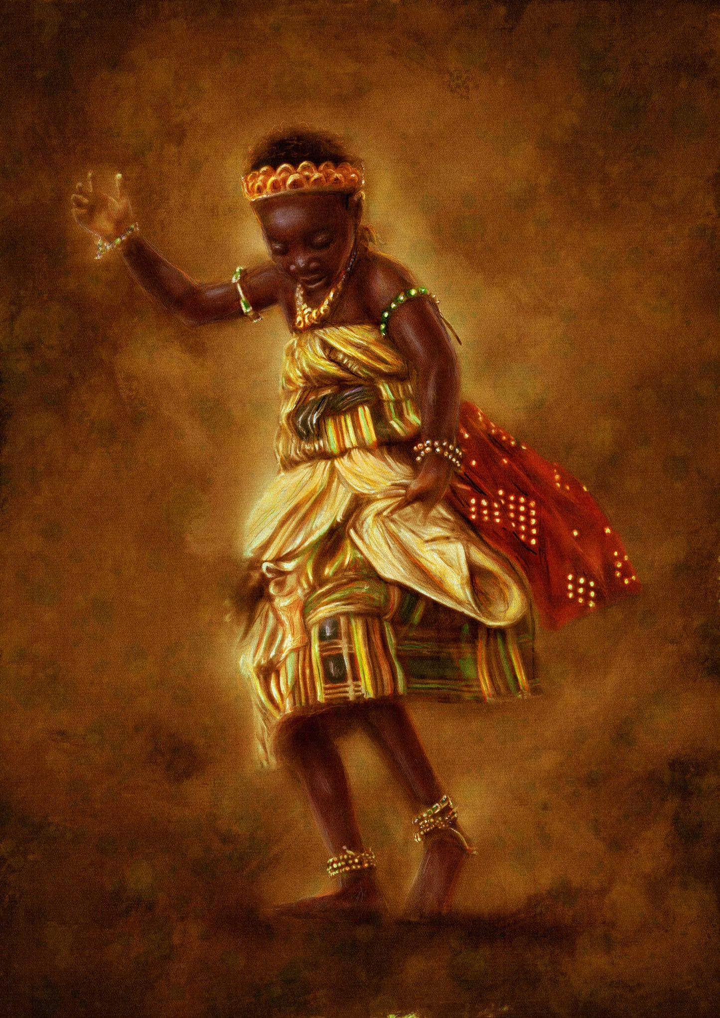 "African child dancer."