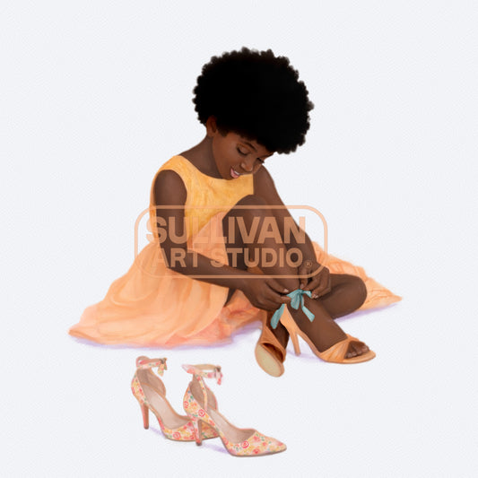 Dream Big: "The First Step" | African American Girl Wall Art