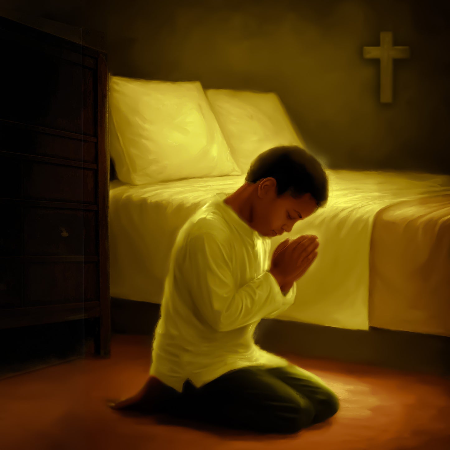 Black Childhood: "In Jesus Name" | African American Boy Wall Art