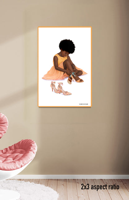 Dream Big: "The First Step" | African American Girl Wall Art