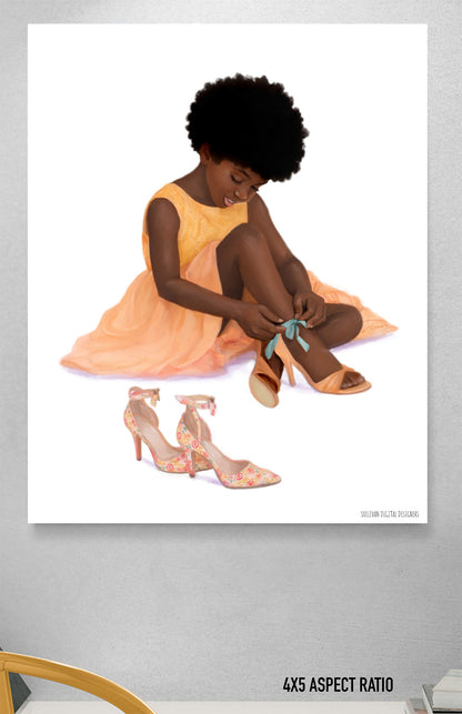Dream Big: "The First Step" | African American Girl Wall Art