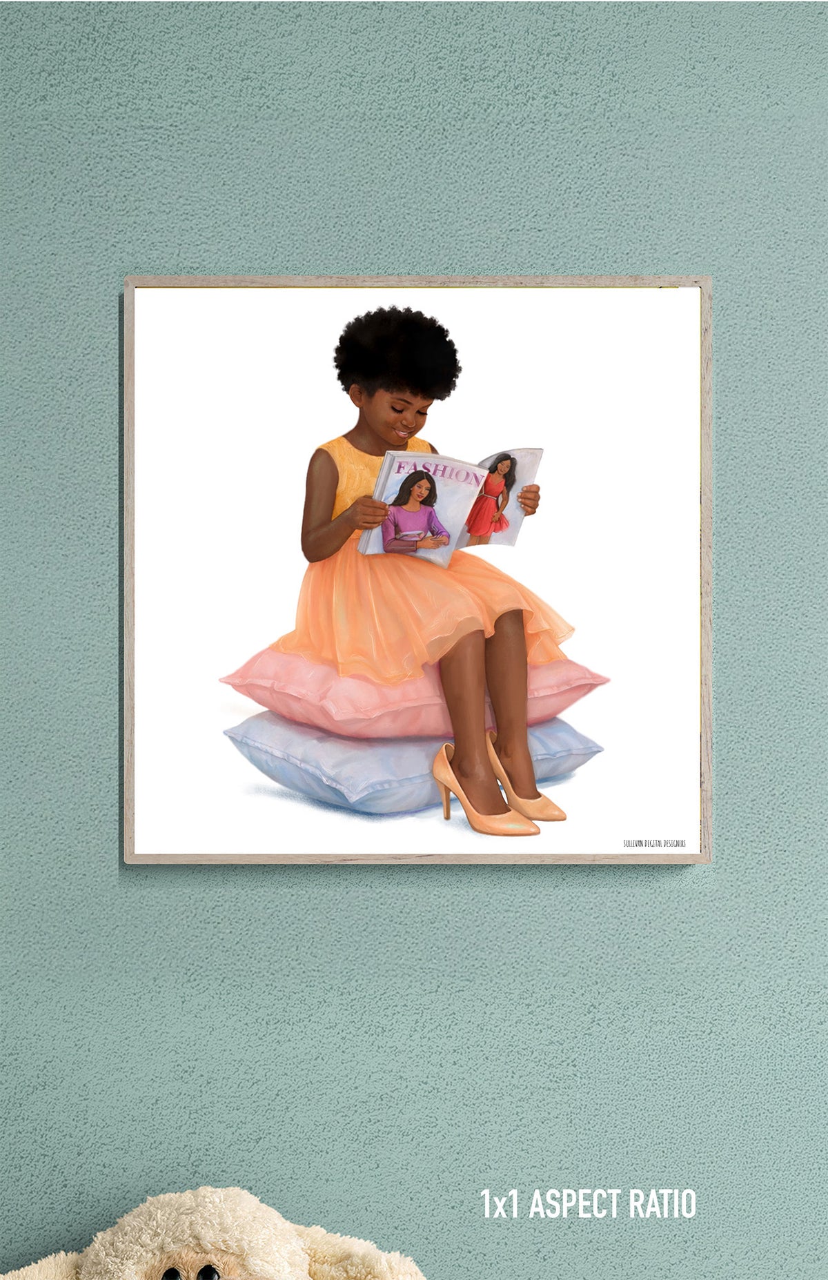 Black Childhood: Framed Canvas | "Dream Bold" | African American Girl Wall Art