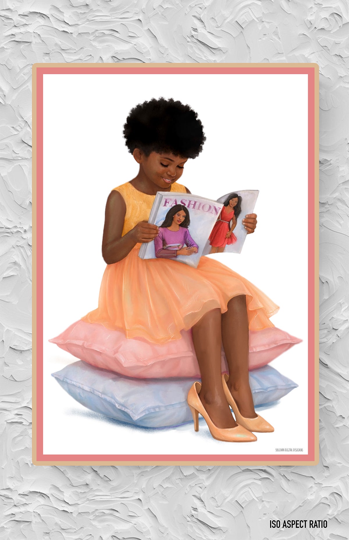 Black Childhood: Framed Canvas | "Dream Bold" | African American Girl Wall Art